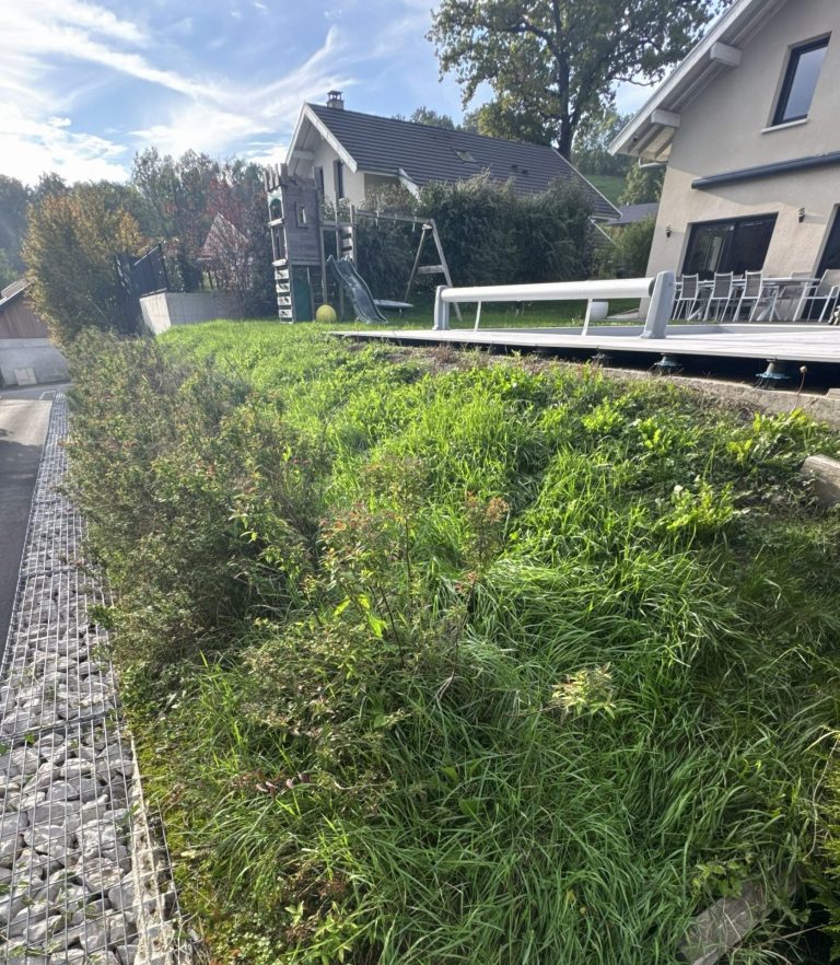 Le talus avant l’intervention de reprofilage à Groisy